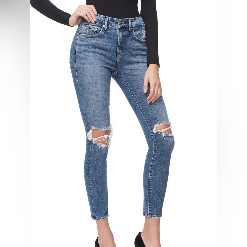 Good American Good Legs Crop Clean Hem Jeans NWT 00/24